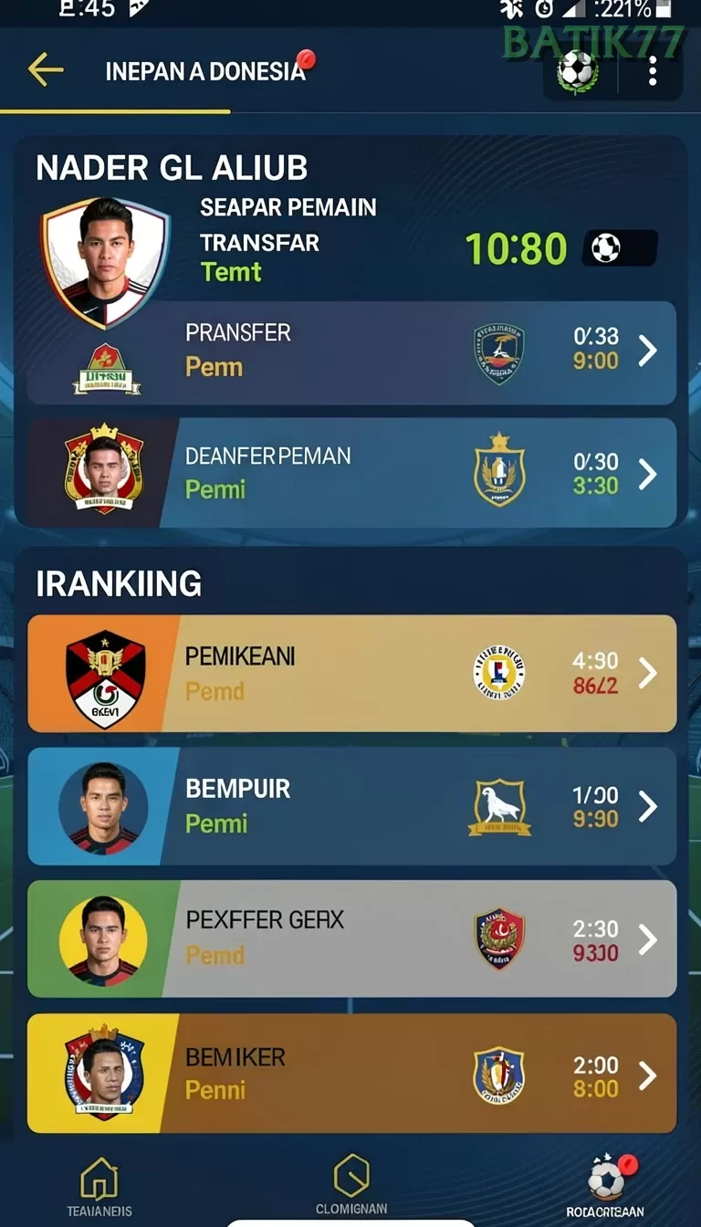 Cuplikan layar 99LUCK99 — menu navigasi